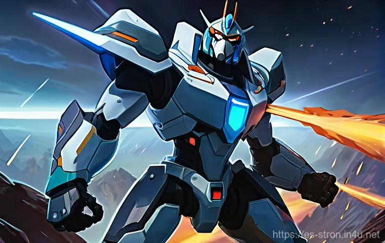 슈퍼트론의 주요 스핀오프와 미디어 믹스 - **Classic Voltron Forms in Space**
    A vibrant, retro 1980s anime-style illustration of the "Lion ...